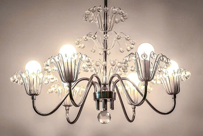 Precious FONTAINE Emil Stejnar Rupert Nicoll 1950s silver Pendant Ceiling light - Image 1 of 4