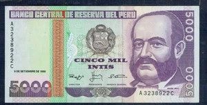 Peru' 5.000 Intis 1988 Juin Pick 138 Fior D'Impression - Gian 12 - Bild 1 von 2