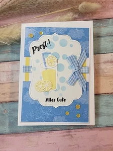  Handgemacht Karte, Herzlichen Glückwunsch, Sommer, Limonade Happy Birthday  - Bild 1 von 2