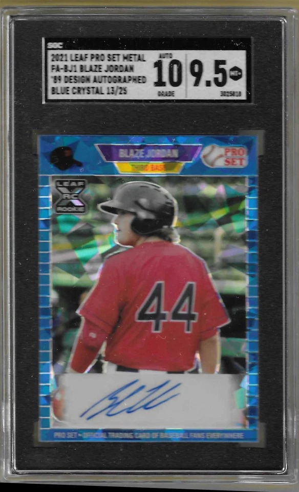 2021 Leaf Pro Set Metal Blue Crystals Blaze Jordan Auto 13/25 SGC 9.5/10 (CB) - Image 1 of 1