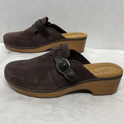 Женские замшевые сабо на каблуке Clarks Collection размер 12 Paizlee Nora темно-коричневые - Изображение 1 из 4