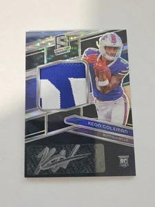 Keon Coleman 2024 Spectra Rookie Patch Auto /10 Black Light Neon Buffalo Bills - Bild 1 von 13