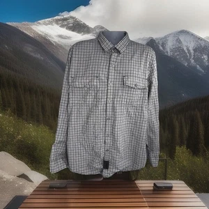 Camisa de mezclilla Calvin Klein para hombre manga larga abotonada al aire libre talla XL cómoda a cuadros - Imagen 1 de 9