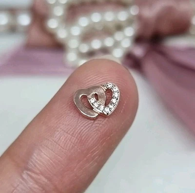 Genuine Pandora Interlocked Hearts Petite Floating Locket Charm ALE MET 💕R44c - Image 1 of 3