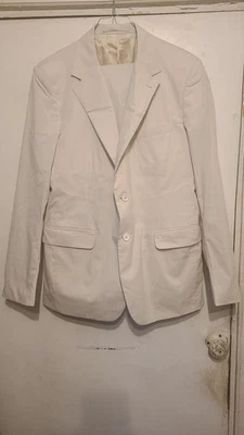 Traje Prada Para Hombres de un solo pecho 2 Piezas Beige Chaqueta Pantalones Blazer Italia 52R 42R Foto 1 de 4