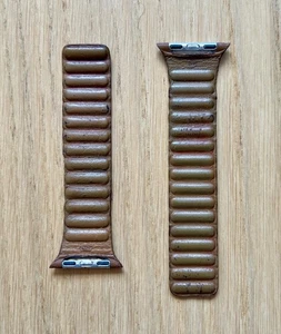 Genuine Apple Watch 38mm/40mm/41mm Saddle Brown Leather Link Band - S/M - Photo 1 sur 2