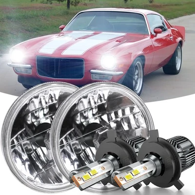 Круглая светодиодная фара дальнего света для Chevrolet Camaro Z28 SS RS 67-81 пара 7 дюймов - Изображение 1 из 4