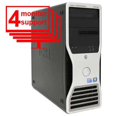 Dell Precision T5500 4 Monitor Forex Trading PC Quad Core 2.13GHz 24GB 256GB SSD - Image 1 of 3