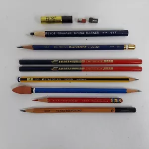 Lot/10 Vintage Drafting Pencils Staedtler Eagle Engineer Drawing Drafting Tools - Picture 1 of 5