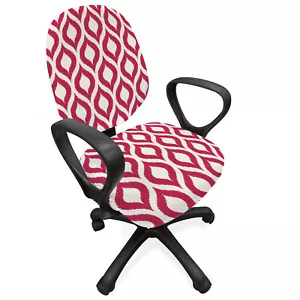 Ikat Office Chair Slipcover Curved Lines Traditional - Picture 1 of 6