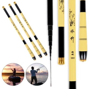 Carbon Fiber Telescopic Fishing Rod Fishing Tackle Carp Feeder Stream Hand Pole - Picture 1 of 17