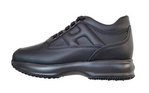 HOGAN uomo INTERACTIVE allacciata HXM00N00010KLAB999 nero in pelle - Picture 1 of 6