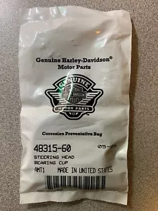 NEW GENUINE Harley Davidson 48315-60 Steering Head Bearing Cup - Foto 1 di 2