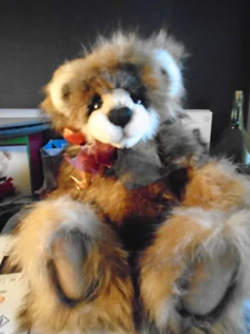 18 Zoll Vintage Echt Pelz Nerz Gelenke Teddybär Handarbeit Creme Braun - Bild 1 von 3
