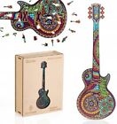  Guitar-Shaped Wooden Jigsaw Puzzle for Adults - Wood Cut Puzzle Box with Large