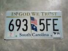 South Carolina 2014 In God We Trust license plate # 693 5FE