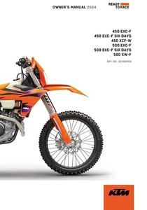 Guía de libro manual del propietario de KTM 2024 450 XCF-W EE. UU. - Imagen 1 de 23