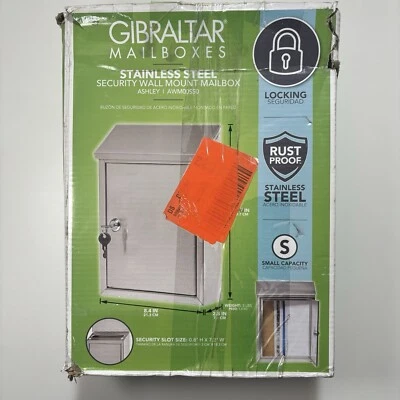 Gibraltar Ashley AWM00SS0 Stainless Steel Wall Mount Mailbox Security Lockable - Image 1 of 4