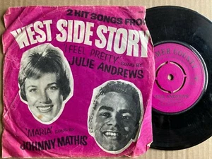 1966 JULIE ANDREWS JOHNNY MATHIS 7" - 2 HIT SONGS FROM WEST SIDE STORY - WB 725 - Picture 1 of 1