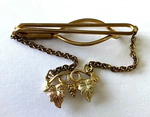 Vintage BHG Black Hills Gold 10K Yellow Gold Center & Gold Filled Clip Tie Bar - Picture 1 of 12
