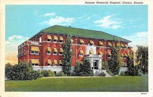 # K2581    OTTAWA,  KS.    POSTCARD,   RANSOM MEMORIAL   HOSPITAL - Picture 1 of 2
