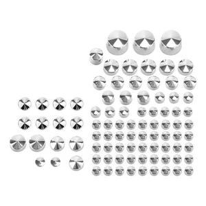 87x Chrome Bolt Screw Toppers Caps Covers Fit For Harley Softail Twin Cam 84-06 - Picture 1 of 4