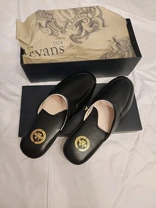 L.B. Evans Duke Scuff Mens 9.5M Black Casual Slippers 2761 All Leather Upper - Picture 1 of 5