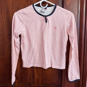 Vintage Tommy Hilfiger Big Girls Pink Long Sleeve Gridlock Top Size L - Picture 1 of 8
