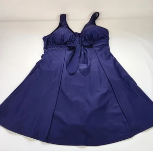 Wantdo Women's One Piece Blue Swimsuit Size 12-14 Swimdress Tankini NWOT - Picture 1 of 13