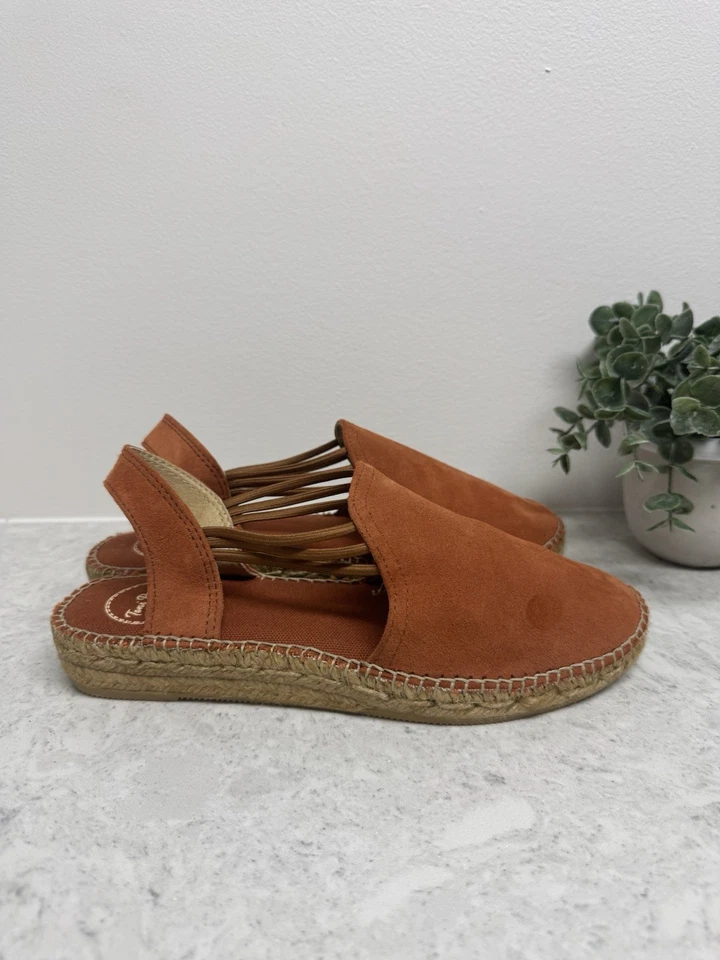 Alpargatas Toni Pons Nuria 38 Marrón Gamuza Suave Cordón Cuña, Verano Costero Foto 1 de 4