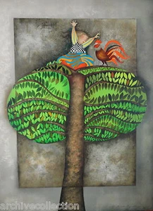 Graciela Rodo Boulanger "Un Coq Pour Tatiana" Original Lithograph Artwork - Picture 1 of 3