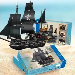 🏴☠️1424PCS Pirate Ship Building Blocks Ghost Skeleton Boat Model Kids Toy Gift - Picture 1 of 16