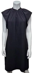 Precioso vestido de cuello plisado redondo negro con cremallera talla 12 precio de venta sugerido por el fabricante 120 GBP de Calvin Klein para mujer - Imagen 1 de 6