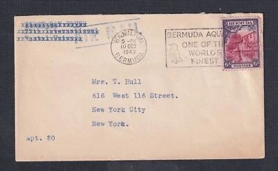 BERMUDAS 1949 6D PAR-LA-VILLE CUBIERTA HAMILTON ESLOGAN TURÍSTICO CANCELAR A NUEVA YORK  Foto 1 de 2