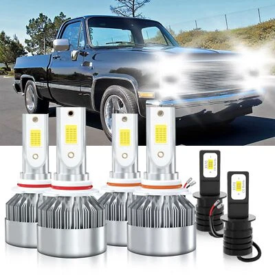 Combo de luz antiniebla de haz alto bajo bombilla LED para GMC R3500 1988-1991 6000 K Foto 1 de 4