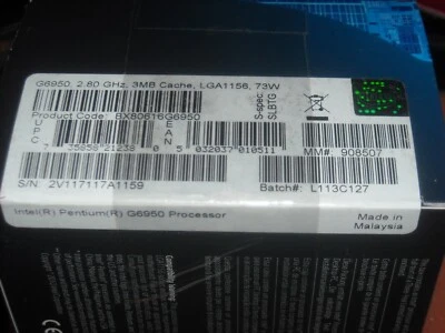 Intel Pentium G6950 LGA1156  2.8GHz Dual-Core BX80616G6950 Processor RETAIL - Image 1 of 3