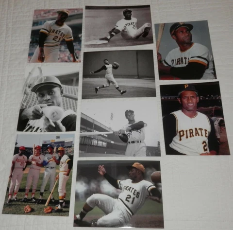Roberto Clemente Postcard Set of 9 DIFFERENT Pittsburgh Pirates 1971 All Star et Cover