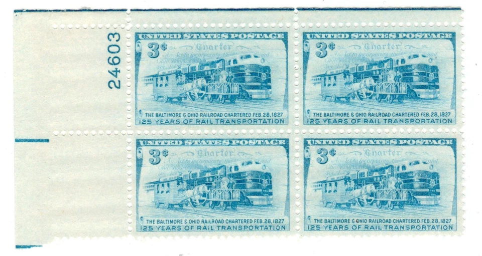 1952 US STAMP Scott #1006  4-Block  3c FVF MNH - Image 1 of 1