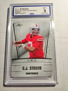 C.J. Stroud CCG Graded 9 2022 Leaf Draft Silver Card - Ohio State - Bild 1 von 2