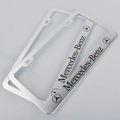 For Mercedes Benz Stainless Steel License Plate Frame Holder Rust Free Bolt Cap - Image 1 of 3