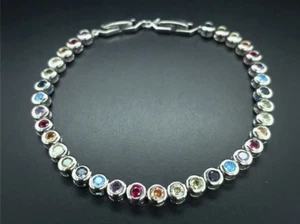 SCHMUCKJAGD TENNIS ARMBAND PALLADINIERT MIT MULTI ZIRKONIA - Imagen 1 de 4