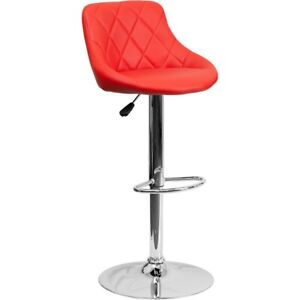 Flash Furniture Red Contemporary Barstool, Red - CH-82028A-RED-GG