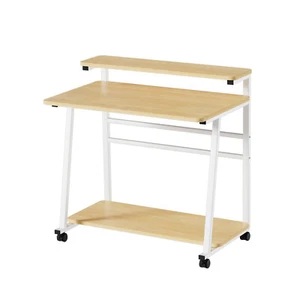 Schreibtisch Klein Computertisch mit 4 Rollen PC-Tisch Z-Form für Zuhause/Büro - Bild 1 von 17