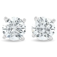 1.25 Ct Round Diamond Studs Earrings in 14K White or Yellow Gold
