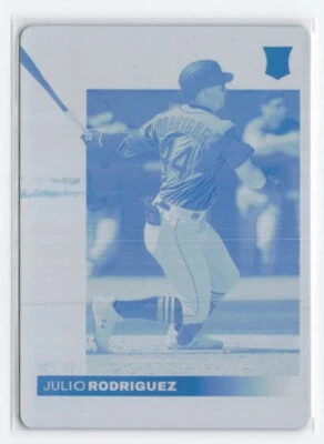2022 Chronicles Pinnacle Cyan Printing Plate Julio Rodriguez 1/1 #12 Mariners RC - Image 1 of 3