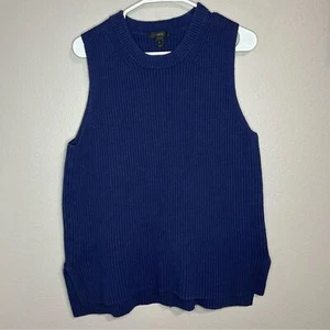 J. Crew blue sleeveless tunic merino wool blend knit sweater women’s size XL - Picture 1 of 8