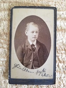 WELL BEHAVED BOY.IDENTIFIED.VTG 1800'S MINIATURE CABINET PHOTO*MCP2 - Picture 1 of 3