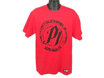 WWE T-shirt L Red Adult AJ Styles The Untouchable One Hard To Follow Authentic - Image 1 of 4