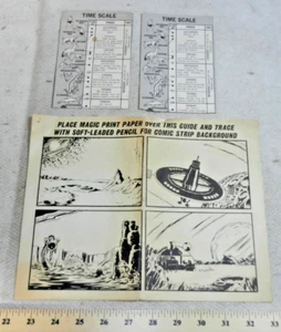 1971 Aurora Timelines (2) più foglio sfondo fumetto - Documenti originali! - Foto 1 di 5