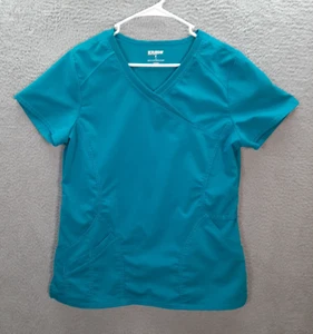 Scrubstar Scrub Top Womens Medium Blue Shirt Nurse Medical Dental Veterinarian - Picture 1 of 11